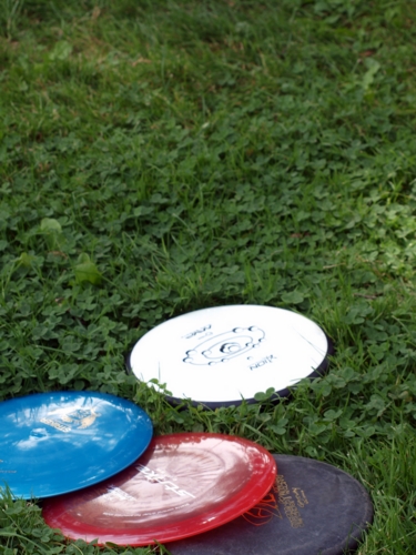 Discs in the grass