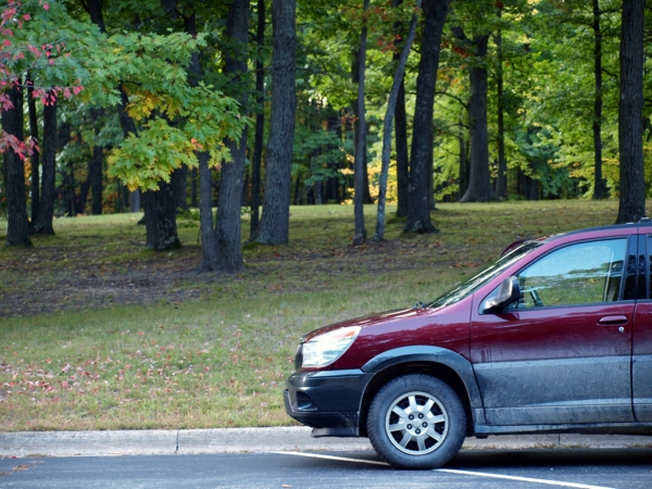 Buick Rendezvous at a rest stop, Michigan